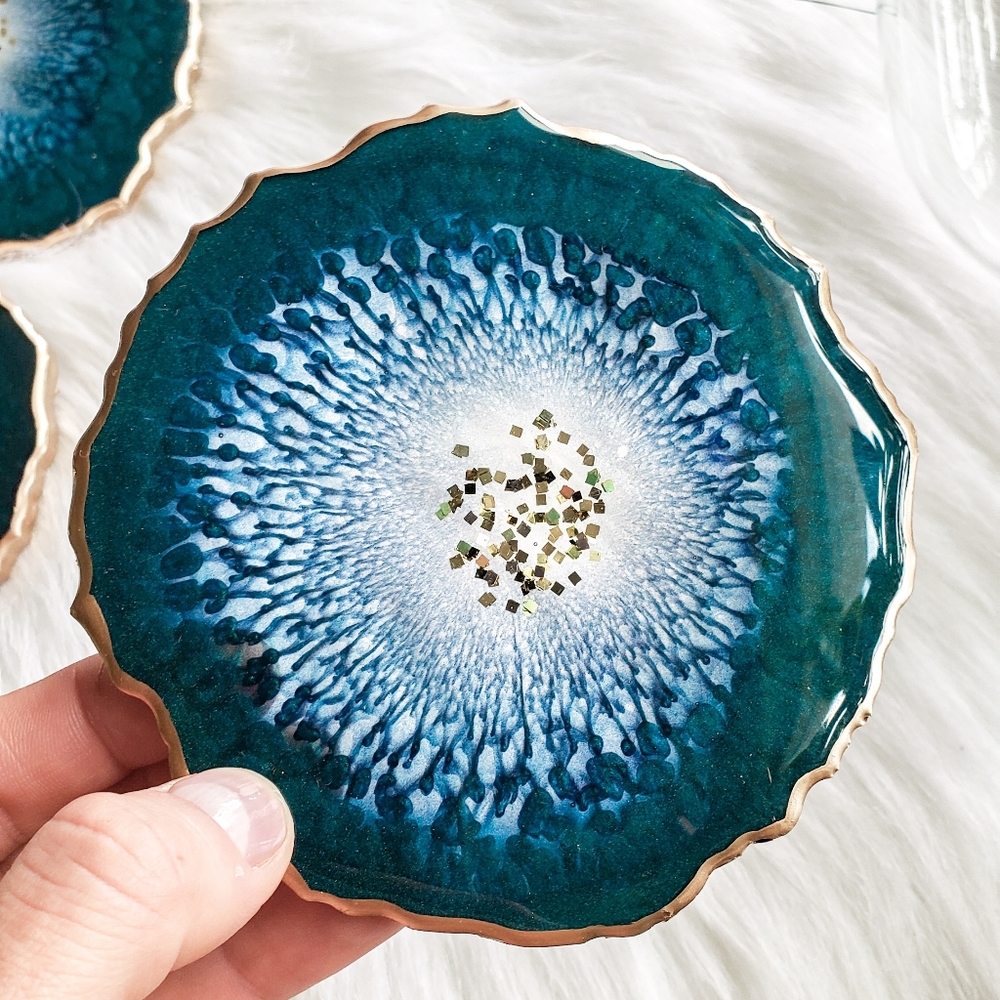 SOLD - Resin Geode Coaster Set, Home Decor - Picture 5 of 10